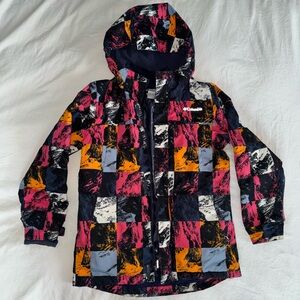 Columbia Blue, Pink and Orange Ski Jacket - Girls size L (14-16)